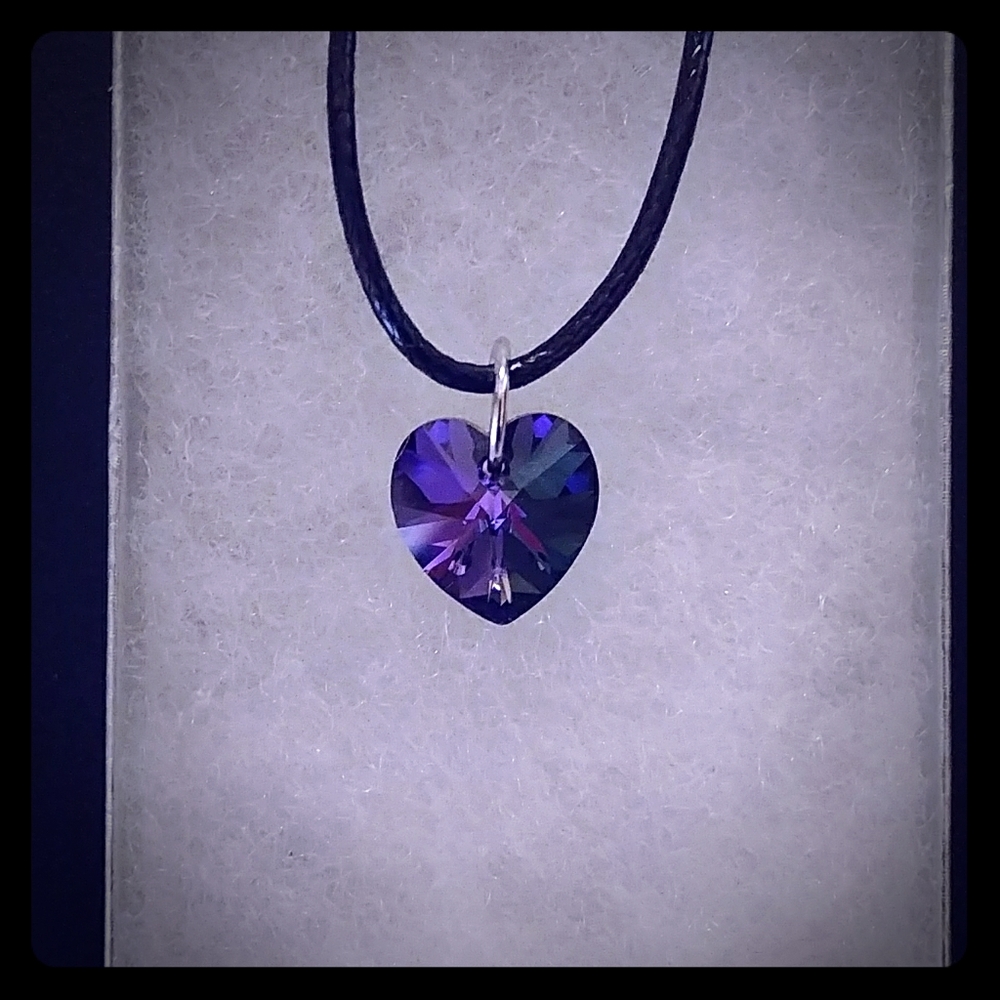Concord Purple Crystal Heart Necklace